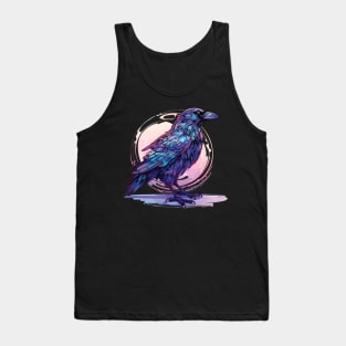 Holographic Raven Halloween Design Tank Top